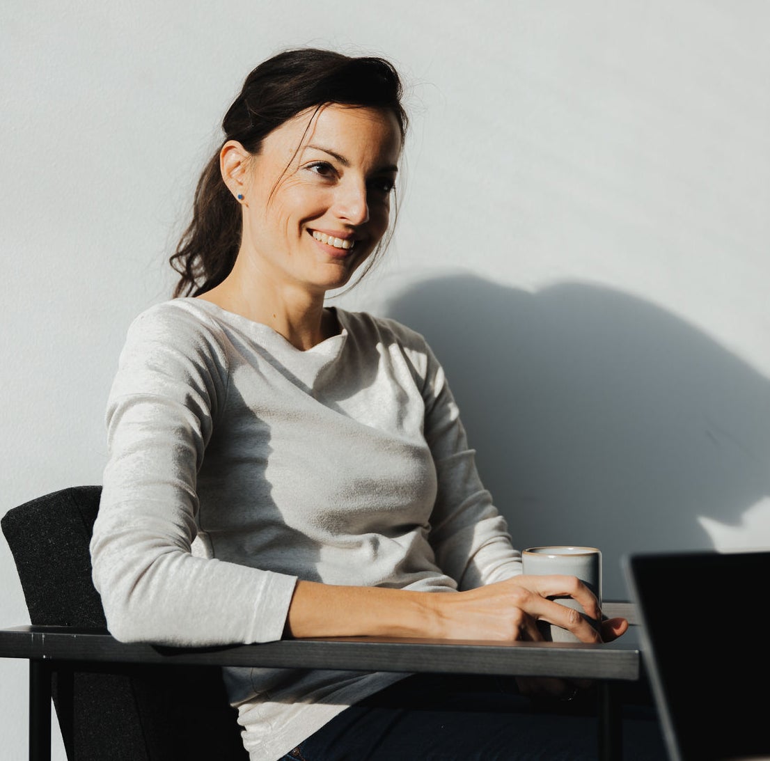 Woman laughing 