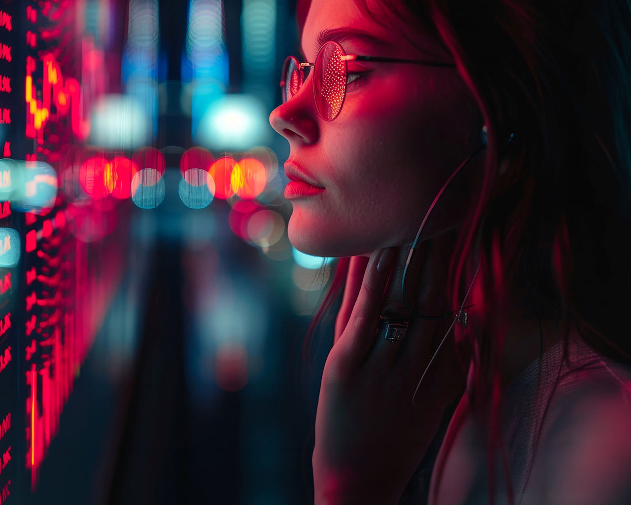 futuristic phone screen of ai chat signaling a red exclamation mark