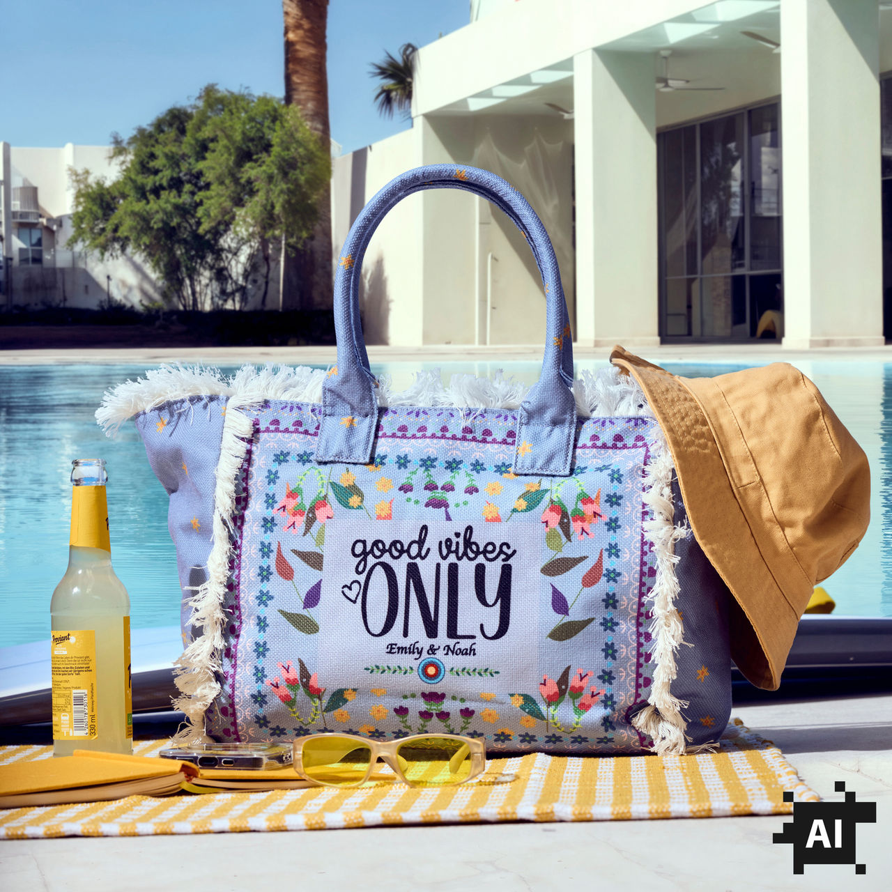 EMILY & NOAH Handbag at a swimming pool
